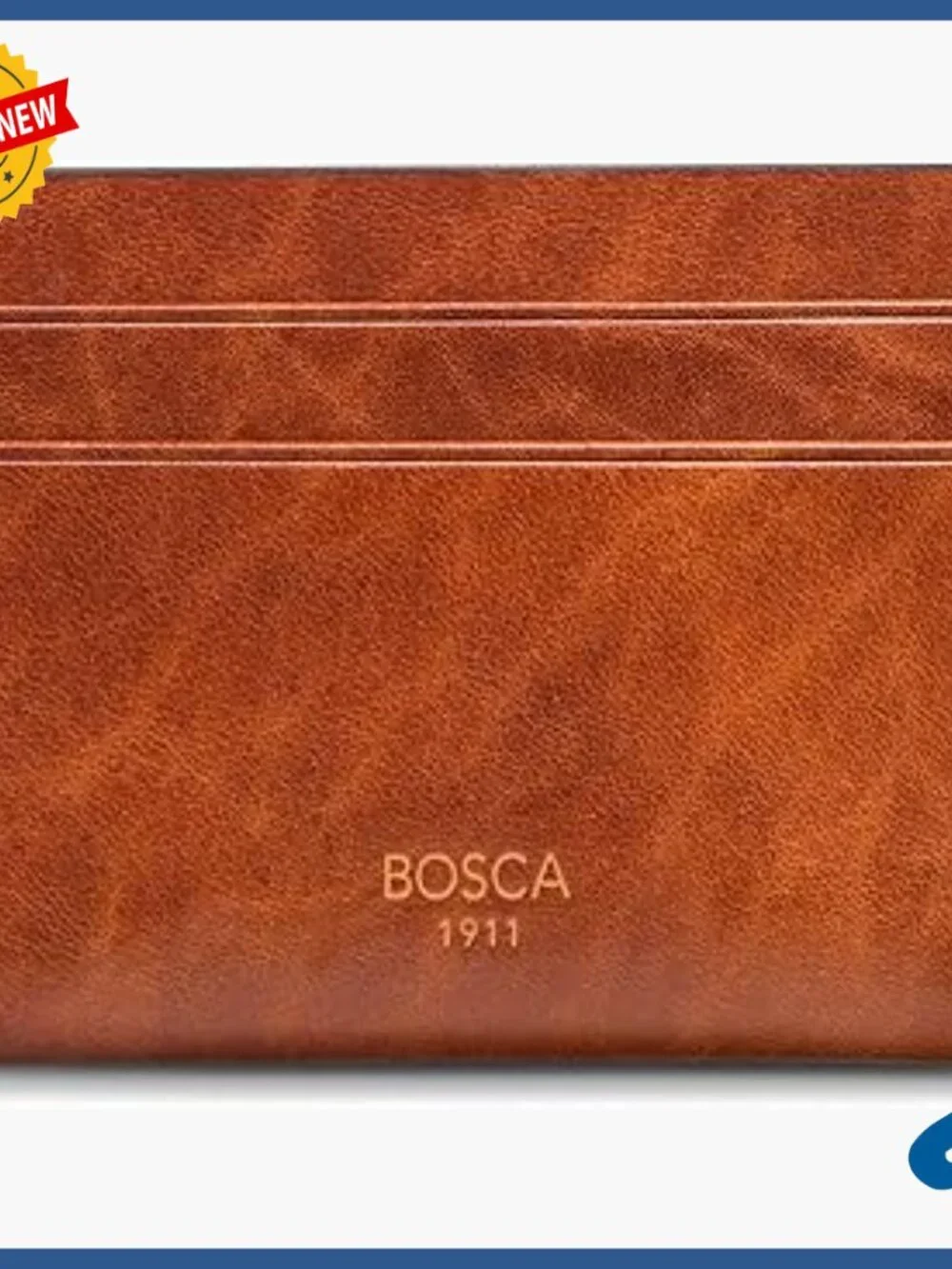 Slim Leather Card Case with RFID Protection, 4 Slots